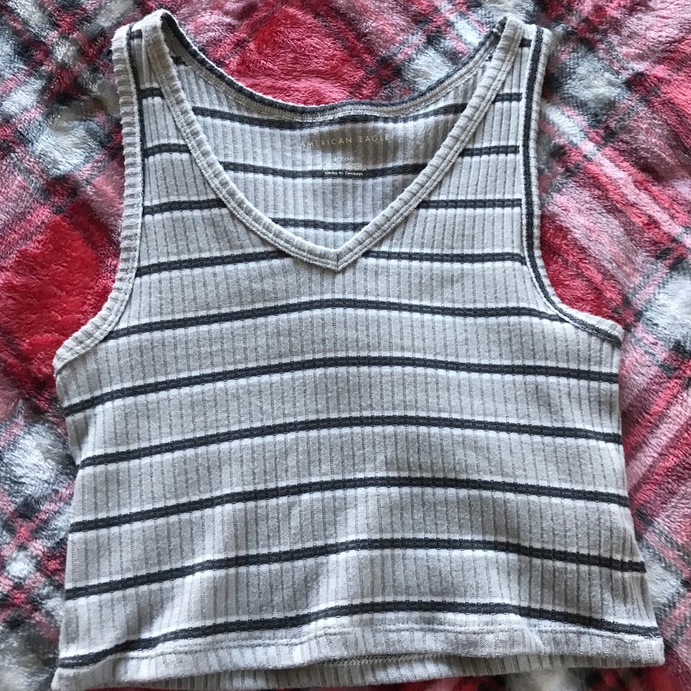striped sleeveless top